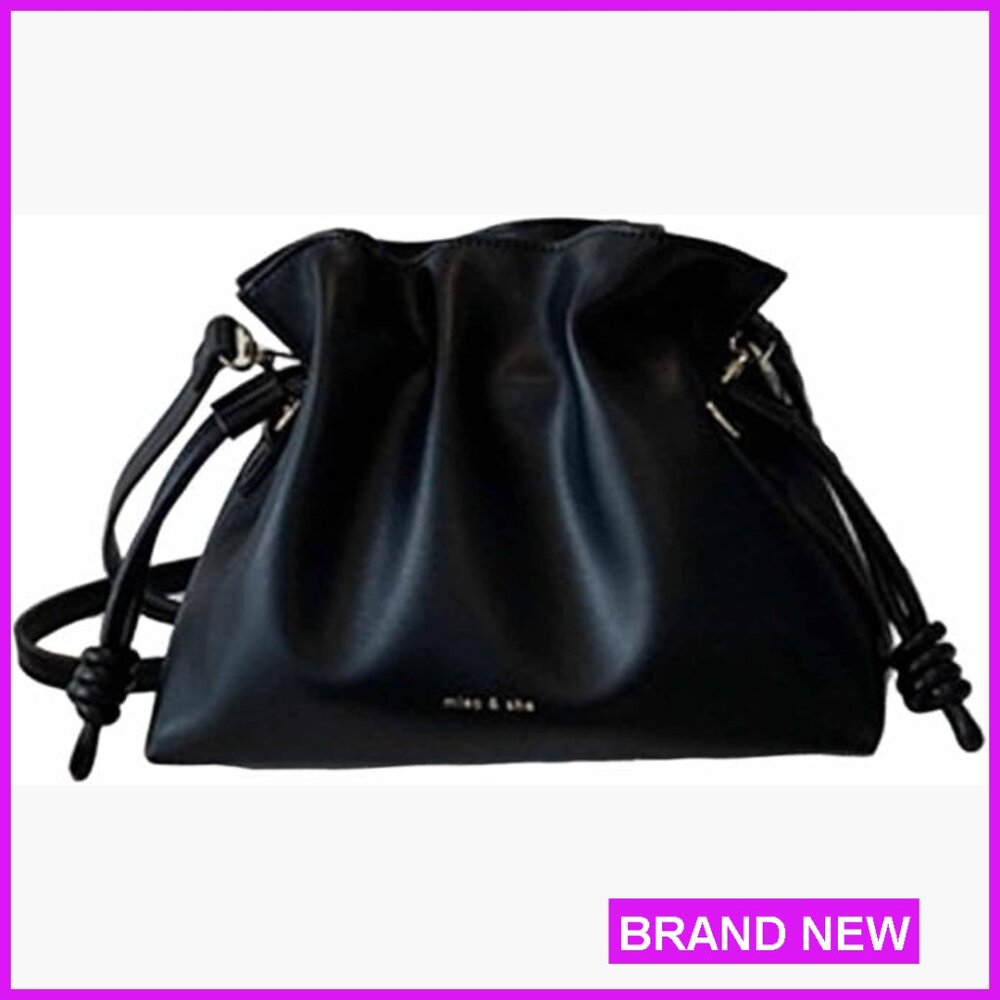 Minimalist Bucket Bag Crossbody Drawstring Closure Adjustable Strap Chic Elegant